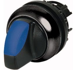 M22S-WLK-B hlavice s otočným úchytem 2polohová bez aretace prosvětlená modrá,černý kroužek