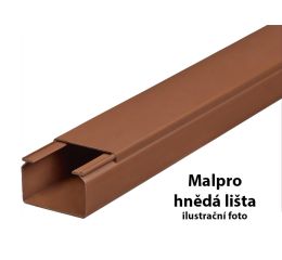 Lišta vkládací  40x20mm-hnědá "cena za 1m" délka 2m, typ D1004H RAL 8011 Malpro