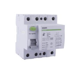 Proudový chránič 25A, Ex9LB63 30mA 3P+N čtyřpólový Noark 110221