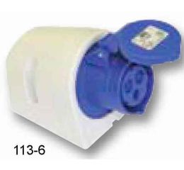 Zásuvka nástěnná 16A, 3pólová 230V IP44 šroubová svorka PCE 113-6