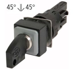 Q18S3R ovládací hlavice s klíčem, 3polohová s aretací, černá