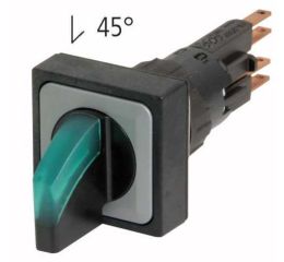 Q25LWK1R-GN/WB ovládací hlavice prosvětlená 2polohová,funkce aretovaná,se žárovkou,zelená