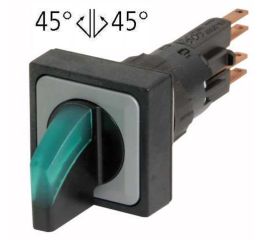 Q25LWK3-GN/WB ovl. hlavice přepínače prosvětlená 3polohová,funkce vratná,se žárovkou,zelen