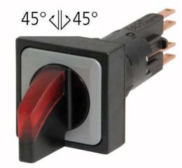 Q25LWK3-RT/WB ovl. hlavice přepínače prosvětlená 3polohová,funkce vratná,se žárovkou,červe