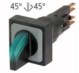 Q25LWK3R1-GN/WB ovládací hlavicepřepínače prosvětlená 3poloh.1aretovaná,se žárovkou,zelená