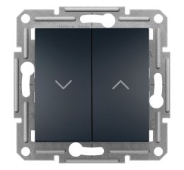 Asfora - Žaluziový tlačítkový ovládač bezšroubový, antracit, Schneider EPH1300171