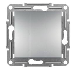 Asfora - Trojnásobný spínač řazení 1, aluminium, Schneider EPH2100161