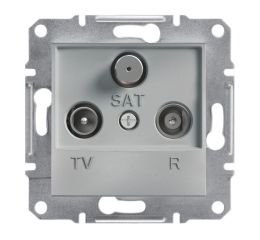 Asfora - Zásuvka TV-R-SAT, průběžná, aluminium, Schneider EPH3500261