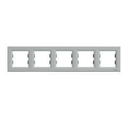 Asfora - Krycí rámeček pětinásobný, aluminium, Schneider EPH5800561