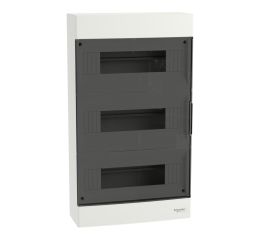 Rozvodnice 36-modulů na omítku (3x12M) EASY9 EU kouřové průhledné dveře Schneider Electric EZ9EUC312
