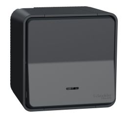 Mureva Styl MUR35024 Kompletní přepínač střídavý č.6 s kontrolkou, IP55, povrchový, Antrac