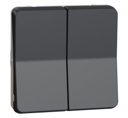 Mureva Styl MUR35326 Tlačítko dvojité řazení č.1/0+1/0, IP55, Antracit, Schneider