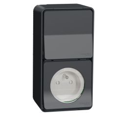 Mureva Styl MUR36025 Kompletní zásuvka 230V s kolíkem + přepínač střídavý č.6, IP55