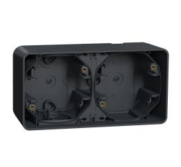 Mureva Styl MUR37914 Povrchová instalační krabice IP55 2-násobná horizontální, Antracit