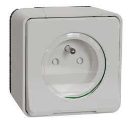 Mureva Styl MUR39030 Kompletní zásuvka 16A 2P+E, clonky, bezšroubová, IP55, povrchová