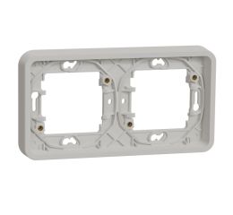 Mureva Styl MUR39101 Rámeček IP55 pro zapuštěnou montáž 2-násobný horizontální, Bílý