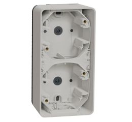 Mureva Styl MUR39912 Povrchová instalační krabice IP55 2-násobná vertikální, Bílá