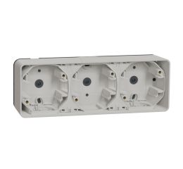 Mureva Styl MUR39913 Povrchová instalační krabice IP55 3-násobná horizontální, Bílá