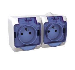 Cedar Plus zásuvka dvojnásobná s čirým krytem IP44 bílá Schneider Electric WDE000524