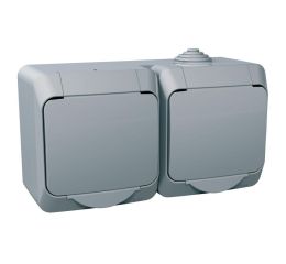 Cedar Plus zásuvka dvojnásobná IP44 šedá Schneider Electric WDE000622