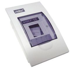 Rozvodnice   4-moduly pod omítku IP30 bílá,průhledná dvířka STI605-4 stilo