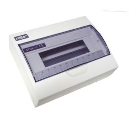 Rozvodnice  12-modulů na omítku IP30 plastová bílá, průhledná dvířka nástěnná STI615-12 SEZ