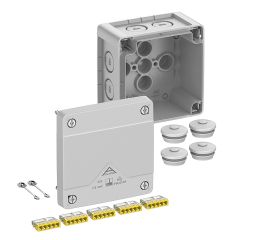 Krabice rozbočovací Abox Pro 025-2,5² se svorkovnicí 5x5x2,5mm² IP67 92x92x60mm šedá Spelsberg 40242001