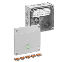 Krabice na omítku Abox SL-4² NEW se svorkovnicí 5x3x4mm2 IP66 127x127x70mm šedá Spelsberg 80444001