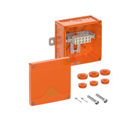 Krabice rozbočovací WKE 4 - 5 x 4² se svorkovnicí IP66 150x150x85mm oranžová Spelsberg 86650401