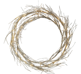 Vánoční zlatý věnec k zavěšení, průměr 45cm, StarTrading 691-26