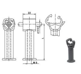 PV 1p-20 - podpěra vedení do zdiva - plast