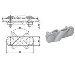 SKd svorka křížová diagonální pro připojení kruhových hromosvodních vodičů, FeZn