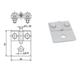SPb Cu svorka připojovací kruhového vodiče ke kovovým částem objektu, Cu měď