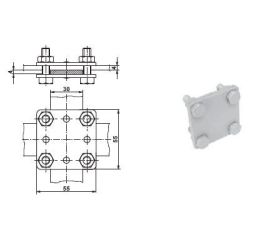 SR 2b Cu svorka hromosvodní, spojení zemnicí pásky, páska-páska, Cu měď