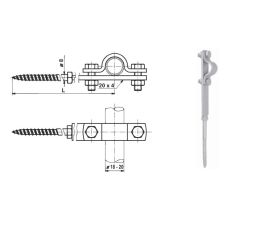 DJDppp držák jímače a trubky do dřeva, délka 350mm, provedení FeZn