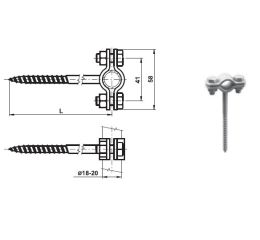 DJDcp držák jímače a trubky do dřeva, délka 170mm, provedení FeZn