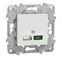 Unica NU501318 Dvojité nabíjecí USB A+C (45W) Bílá Schneider