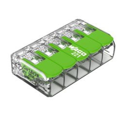Svorka krabicová 5x4mm2 COMPACT max.85°C 221-425 páčková zelená WAGO