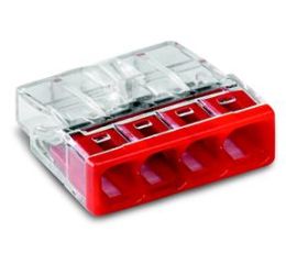 Svorka krabicová 4x0,5-2,5mm 2273-204 bezšroubová červená WAGO