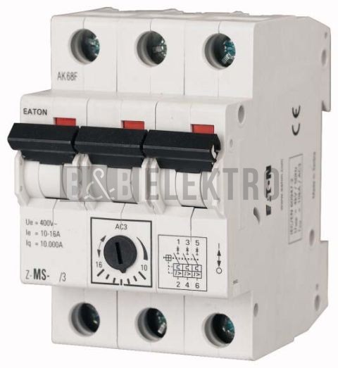 Z-MS-40/3 (25A - 40A) motorový spouštěč 3pólový, jističový typ