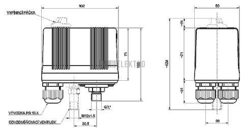 Spínač tlakový TSA3S10S/0,65-0,90MPa