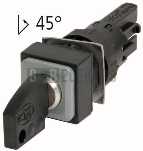 Q25S1-WS ovládací hlavice s klíčem, 2polohová vratná, bílá