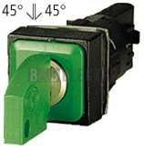 Q18S3R-GN ovládací hlavice s klíčem, 3polohová s aretací, zelená