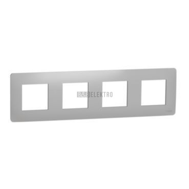 Unica Studio NU200830 Rámeček čtyřnásobný, aluminium, Schneider Electric