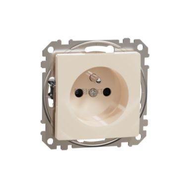 Zásuvka SEDNA Design/Elements jednonásobná clonky šroubová svorka béžová Schneider SDD112011