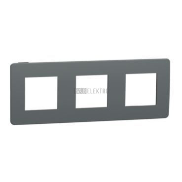 Unica Studio Color NU280622 Rámeček trojnásobný, tmavě šedý/černý, Schneider Electric