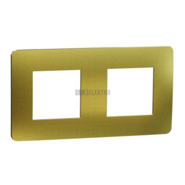 Unica Studio Metal NU280459M Rámeček dvojnásobný, Gold/Bílý, Schneider Electric