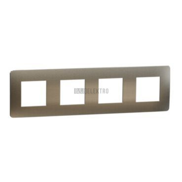 Unica Studio Metal NU280850M Rámeček čtyřnásobný, Bronze/Bílý, Schneider Electric