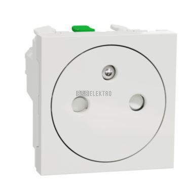 Unica NU305218E Zásuvka skrytá 250V/16A 2P+E, clonky, bezšroubové svorky, bílá, Schneider
