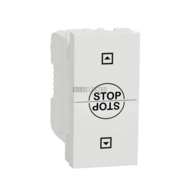 Unica NU310818SC Žaluziový tlačítkový spínač 10A, 1-modul, bílý, Schneider Electric